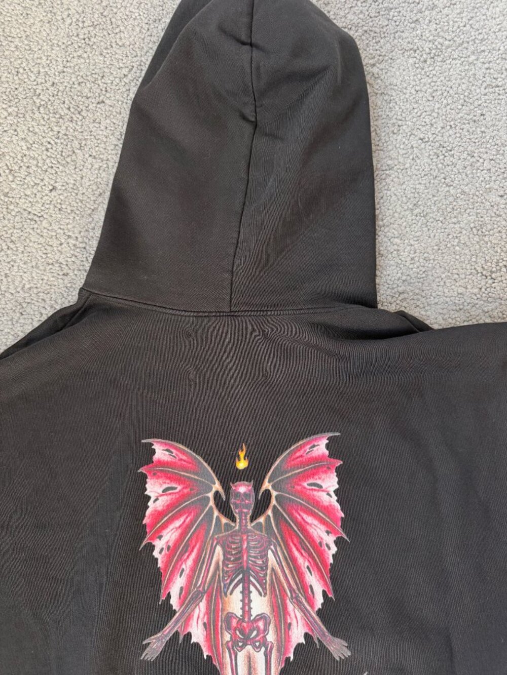 MBM Clothing Marcos Alvarado Black Sinner Hoodie Winged Skeleton Size M - Picture 10 of 11
